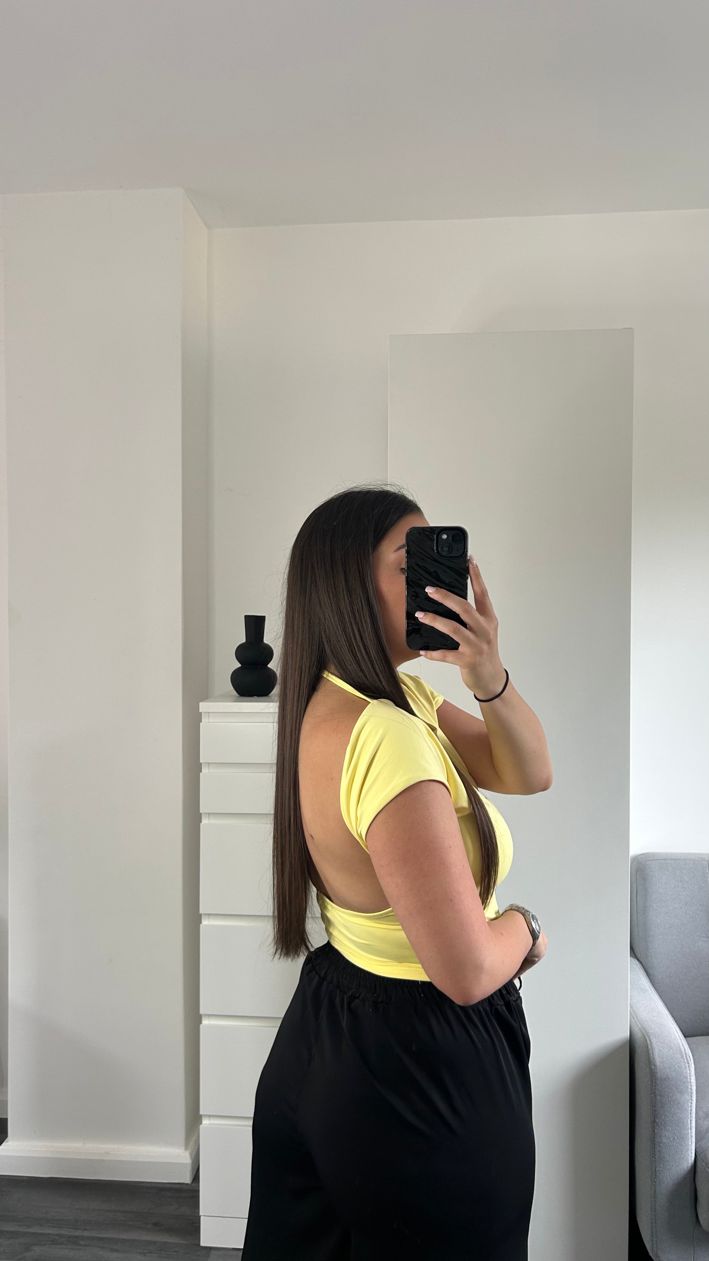 HAUT DOS NU JAUNE